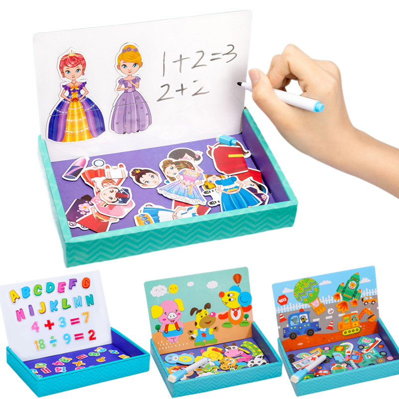 Magnetic Drawing Board - Multifunctionele dierenpuzzel Papier Schoolonderwijs Stimulerende benodigdheden