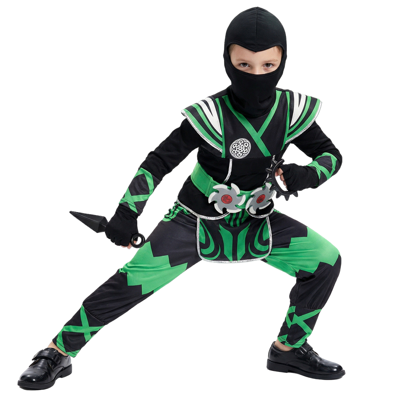 Kids Toys Idea - Japanse Ninja-kostuumset voor kinderen Groene Samurai-aankleding