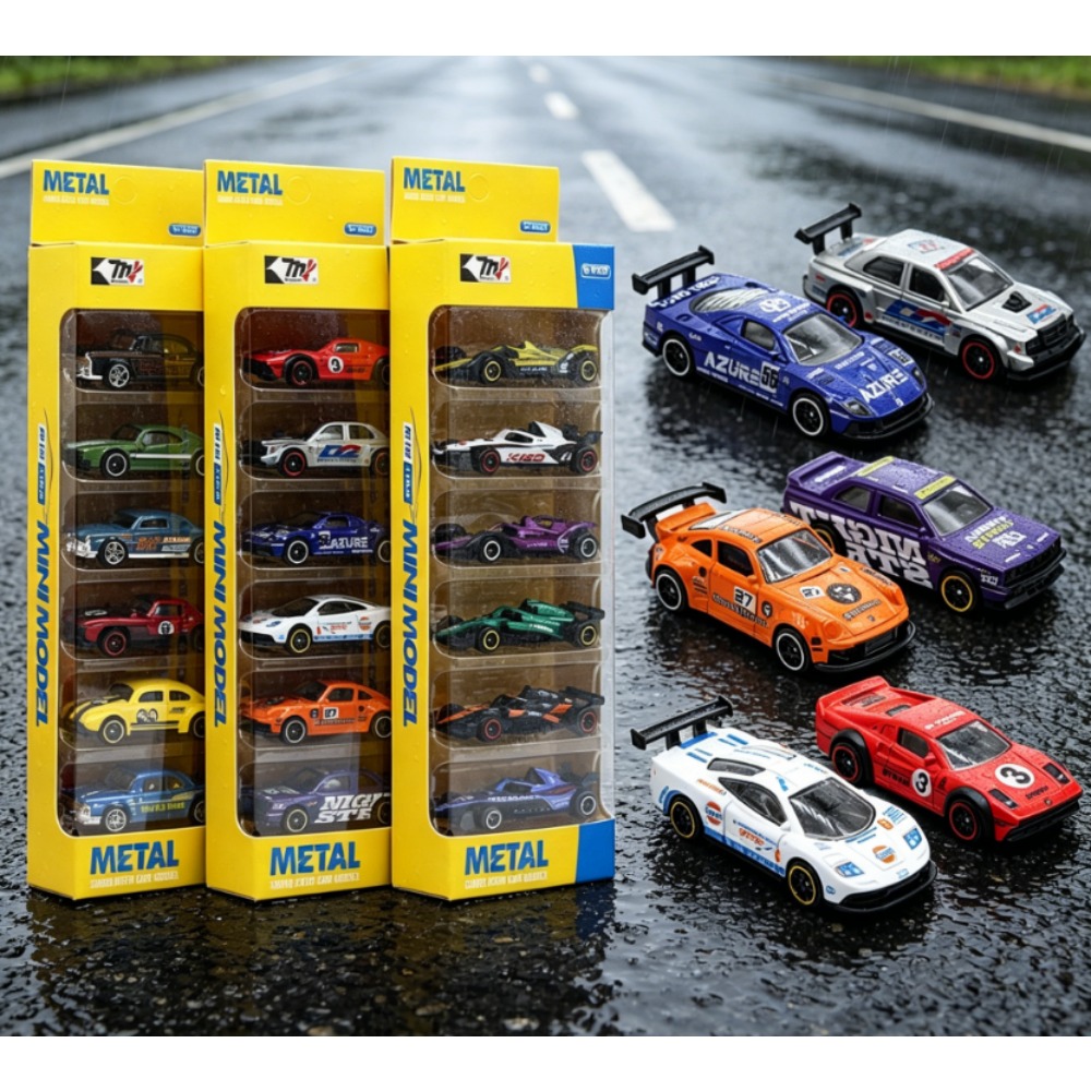Kids Toys Amazon - 6-delige set retro raceauto's van metaal,