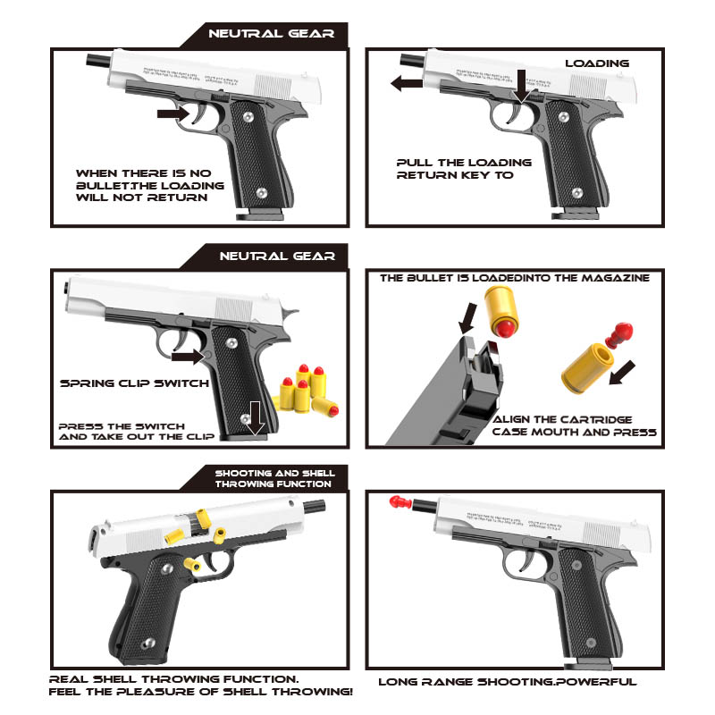 M1911 Colt Toy Gunman Gun, Sof - Catapult Launcher Toy recensie en prijs