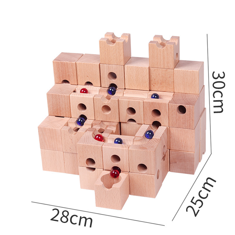 Massief houten marmeren baanbo - Marble Run Set recensie en prijs