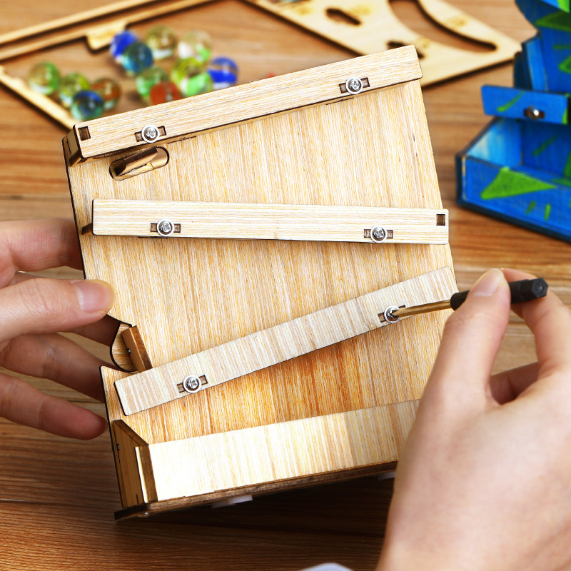 Houten knikkerbaan DIY-set, ST - Marble Run Set recensie en prijs