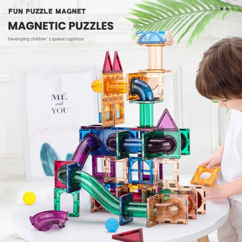 Magnetische plaat bouwsteen on - Marble Run Set recensie en prijs